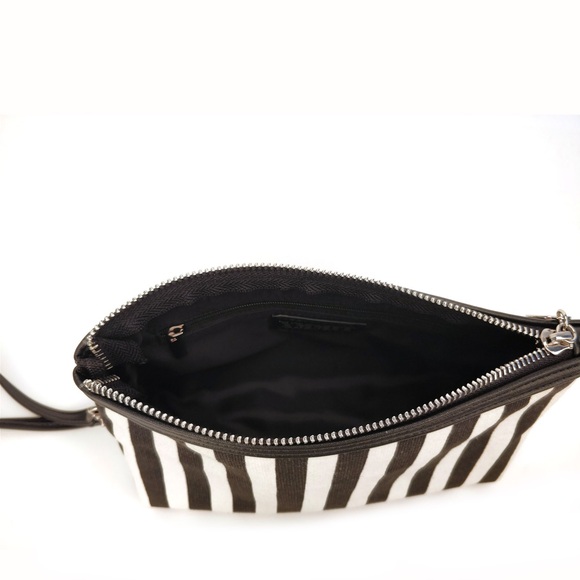 Black and White Striped Cosmetic Bag - Picture 4 of 6